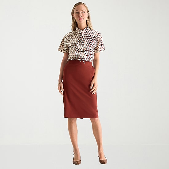 Liz Claiborne Womens Mid Rise Pencil Skirt