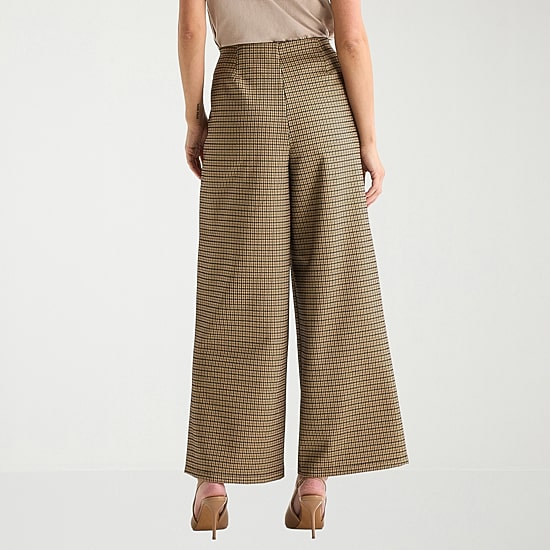 Liz Claiborne Womens Wide Leg High Rise Pull-On Pant