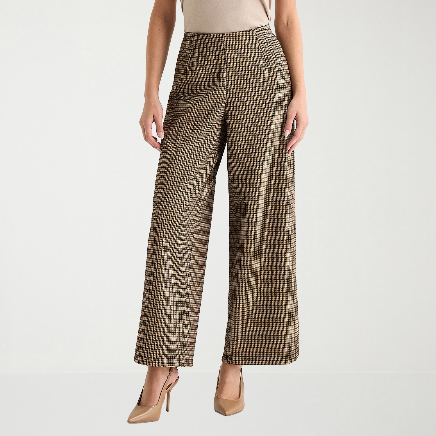 Liz Claiborne Womens Wide Leg High Rise Pull-On Pant