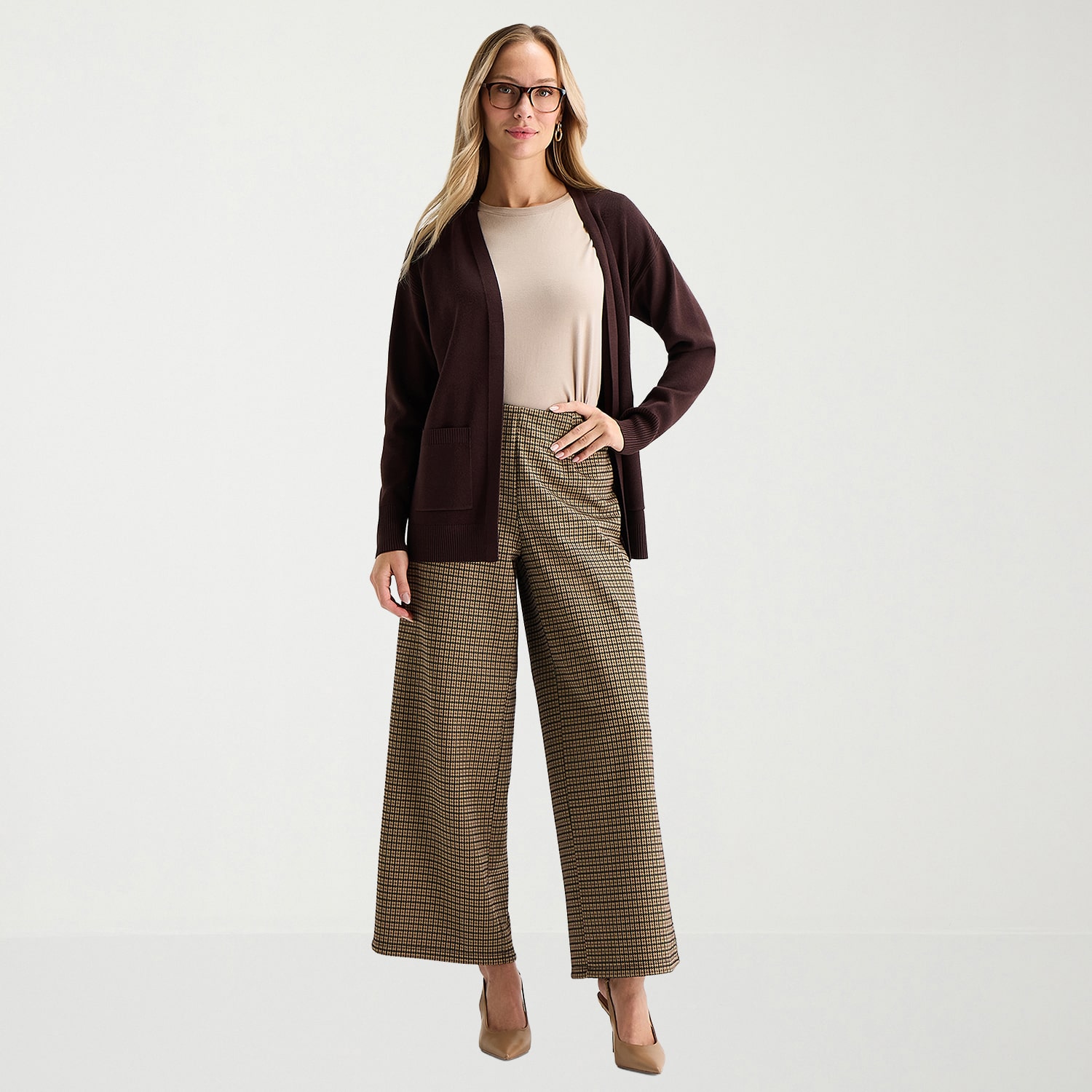 Liz Claiborne Womens Wide Leg High Rise Pull-On Pant