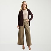 Liz Claiborne Womens Wide Leg High Rise Pull-On Pant