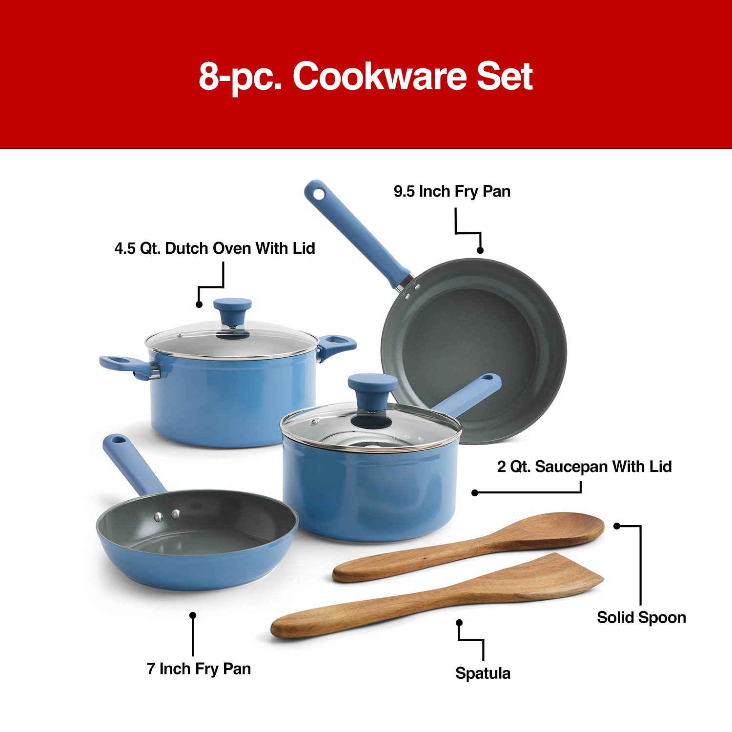 Cooks Ceramic 8-pc. Cookware Set