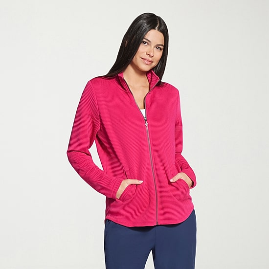 Skechers Womens Go Walk®  Ottoman Scoop Hem Jacket - Cozy Fit