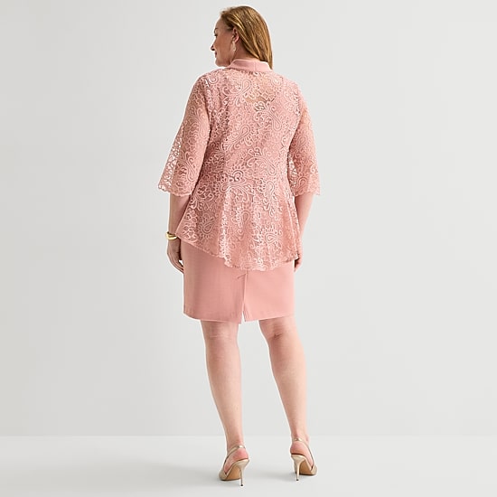 Maya Brooke Womens Plus Jacket Dress