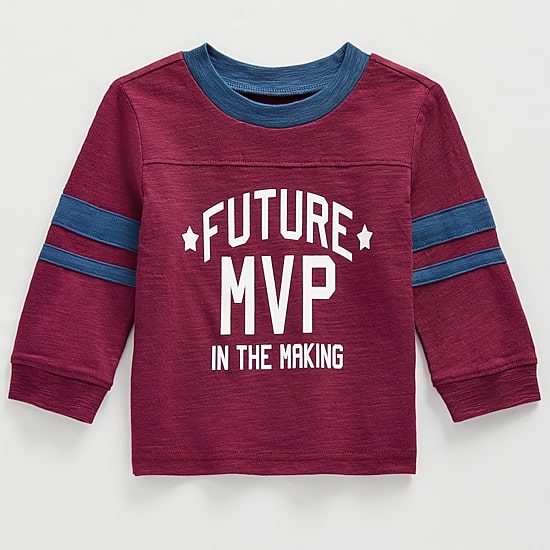 Okie Dokie Baby Boys Crew Neck Long Sleeve Regular Fit Graphic T-Shirt