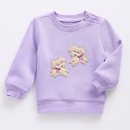 Okie Dokie Baby Girls Crew Neck Fleece Long Sleeve Sweatshirt