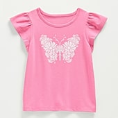 Thereabouts Little & Big Kid Girls Crew Neck Short Sleeve Regular Fit Graphic T-Shirt