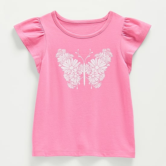 Thereabouts Little & Big Kid Girls Crew Neck Short Sleeve Regular Fit Graphic T-Shirt