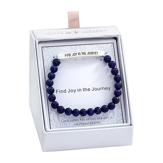 Sparkle Allure Empowerment Womens Blue Lapis Bar Beaded Bracelet