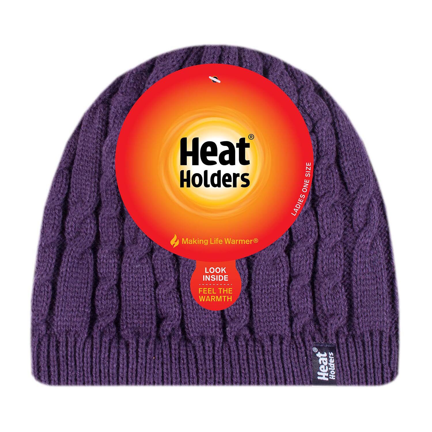 Heat Holders  Alesund Cable Knit Womens Moisture Wicking Beanie