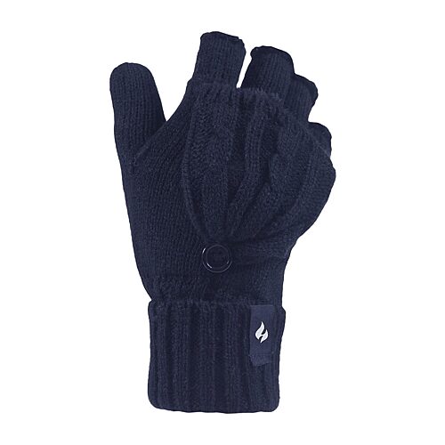Heat Holders Melinda Cable Converter Gloves, One Size, Blue