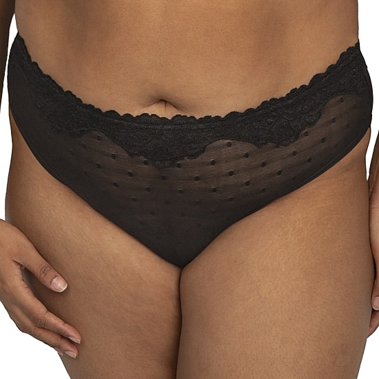 Curvy Couture Sheer Whisper High Cut Brief Panty-1608