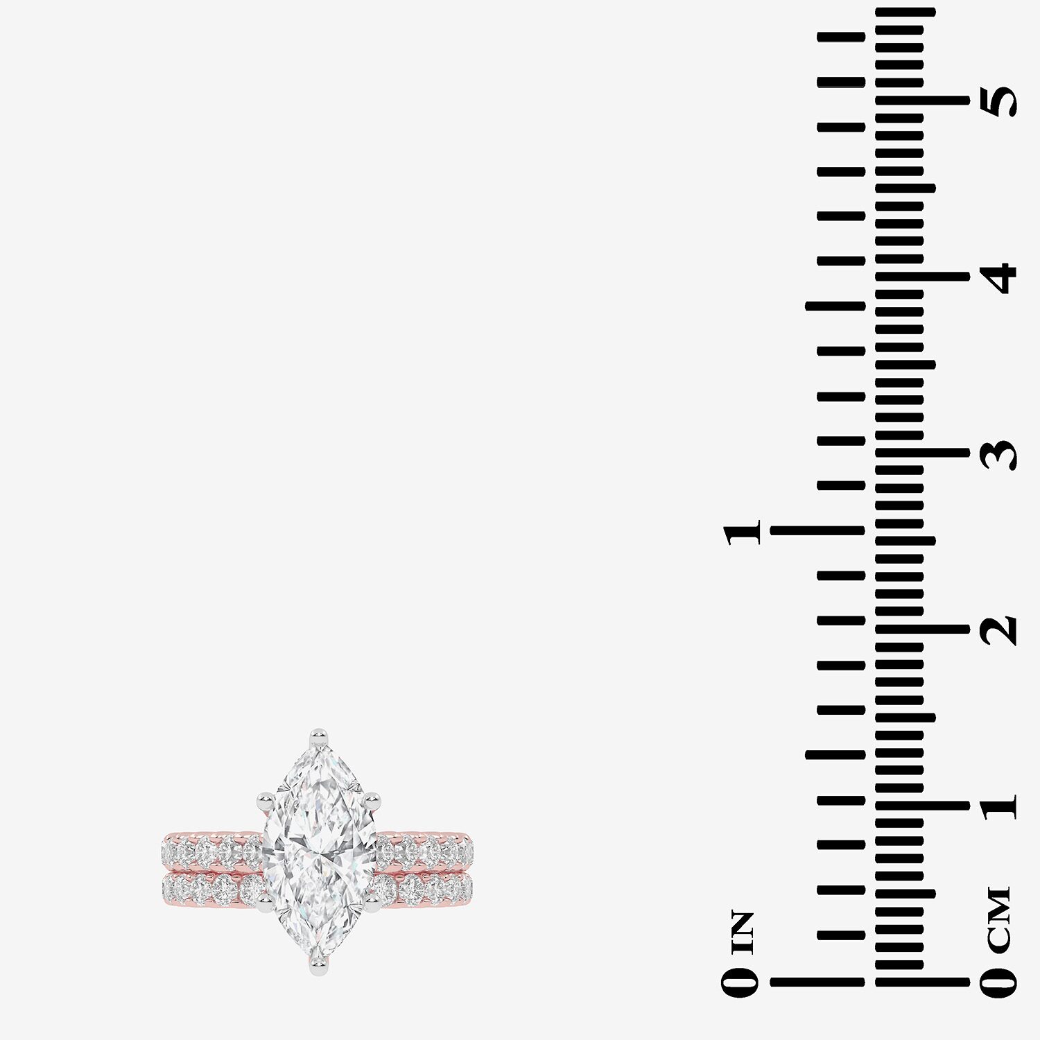 Signature By Modern Bride (G-H / Vs2-Si1) Womens 3 CT. T.W. Lab Grown White Diamond 14K Gold Marquise Side Stone Bridal Set
