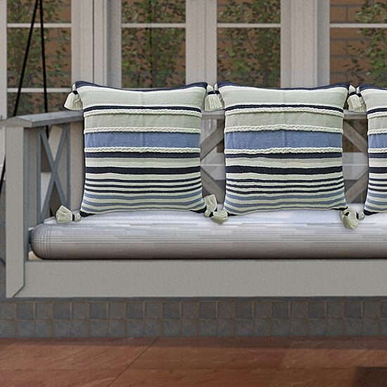 Vibhsa Braided Textured Stripe Square Throw Pillow