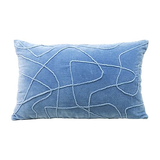 Vibhsa Solid Velvet Embroidered Rectangular Throw Pillow