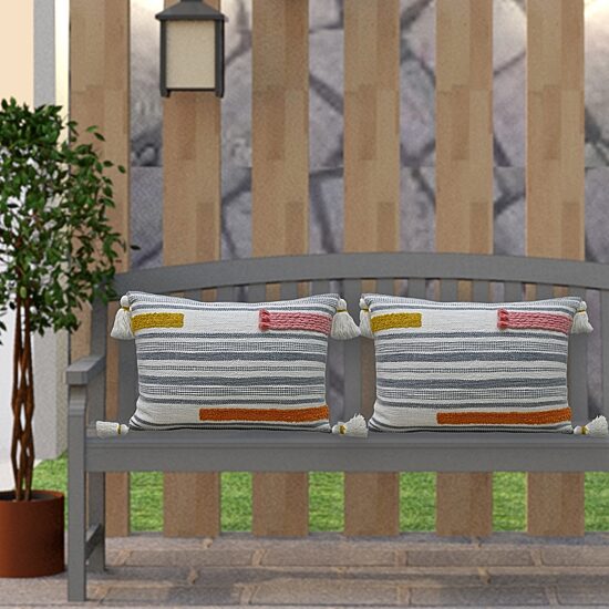 Vibhsa Braid Couching Rectangular Throw Pillow