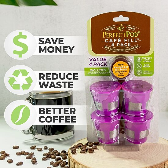 Perfect Pod 4Pk Reusable K Cups Plus Scoop