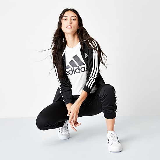 adidas Womens Tapered Mid Rise Classic Fit Sweatpant