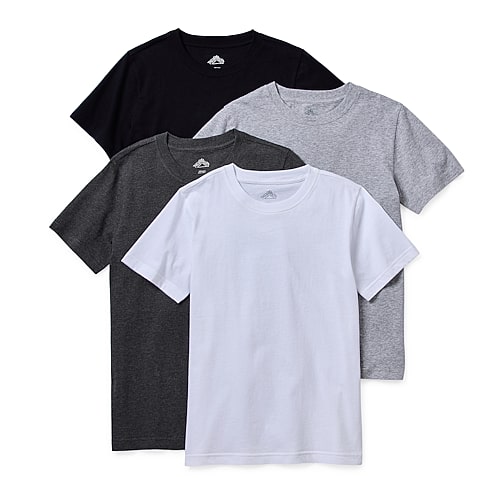 Thereabouts Boys 4 Pack Short Sleeve Crew Neck T-Shirt, L (14-16) Husky, Black