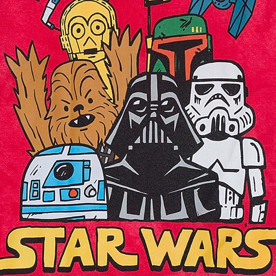 Disney Collection Little & Big Kid Boys Crew Neck Short Sleeve Regular Fit Star Wars Graphic T-Shirt