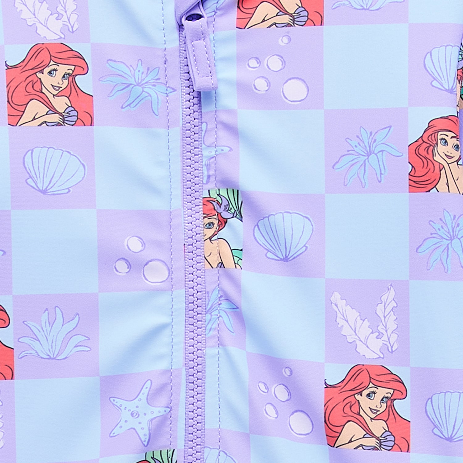 Disney Collection Little & Big Kid Girls Ariel Long Sleeve One Piece Swimsuit