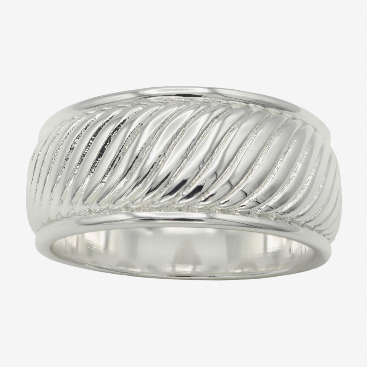 Sparkle Allure Womens 9.5MM Pure Silver Over Brass Band