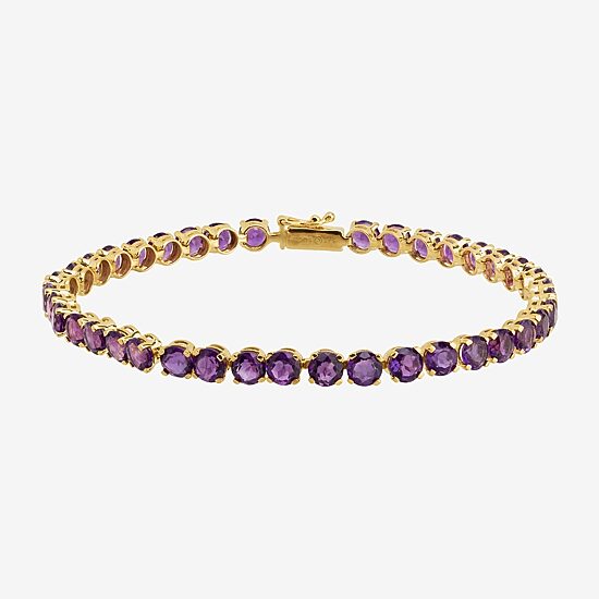Limited Quantities! Womens Genuine Purple Amethyst 14K Gold 7 Inch Tennis Bracelet