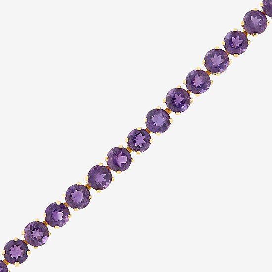Limited Quantities! Womens Genuine Purple Amethyst 14K Gold 7 Inch Tennis Bracelet