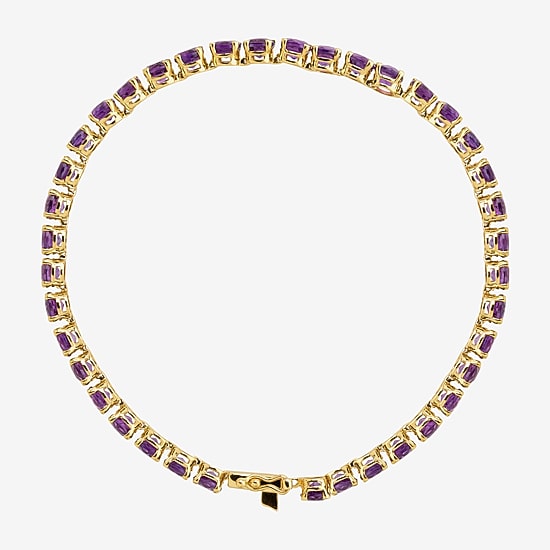 Limited Quantities! Womens Genuine Purple Amethyst 14K Gold 7 Inch Tennis Bracelet