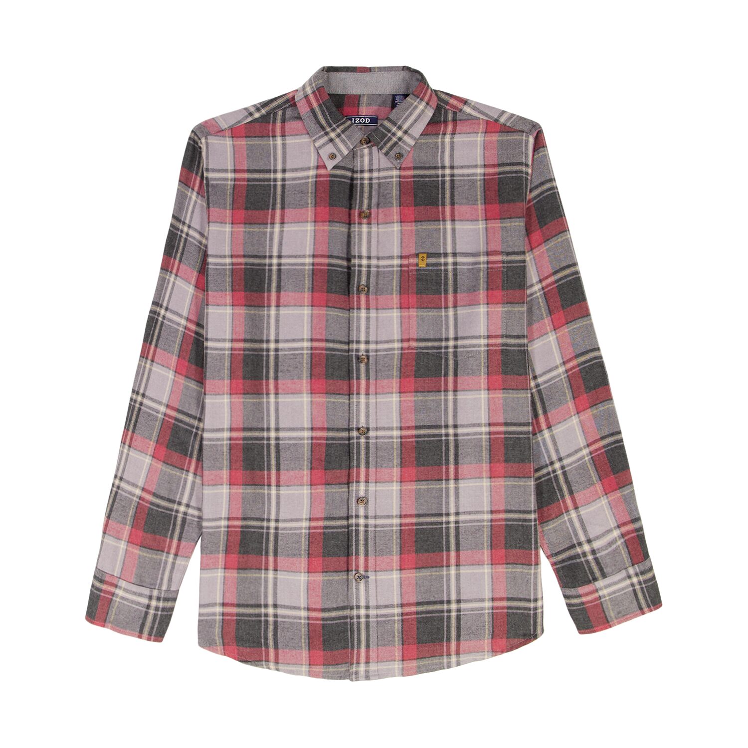 IZOD Stratton Mens Long Sleeve Stretch Fabric Classic Fit Flannel Shirt