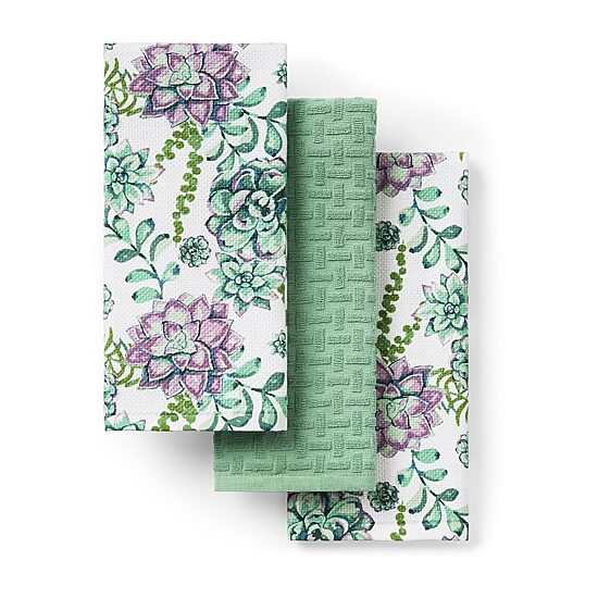 Town And Country Succulents 3-pc. Kitchen Towel Set