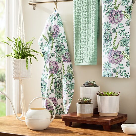 Town And Country Succulents 3-pc. Kitchen Towel Set