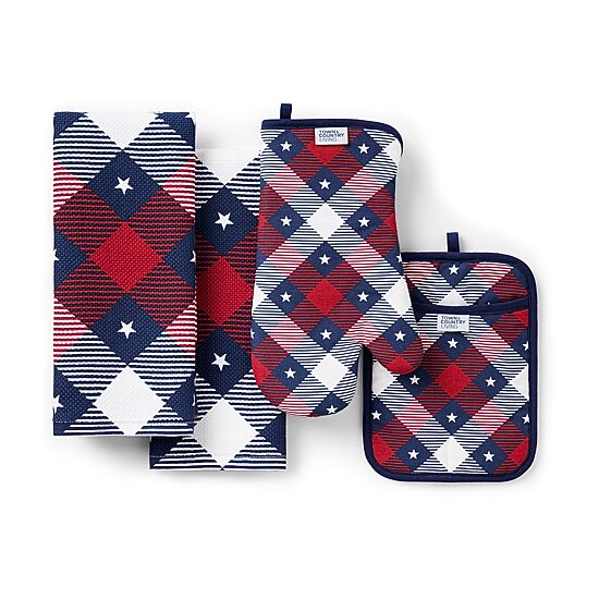Town And Country Patriotic Plaid 4-pc. Kitchen Towel Set