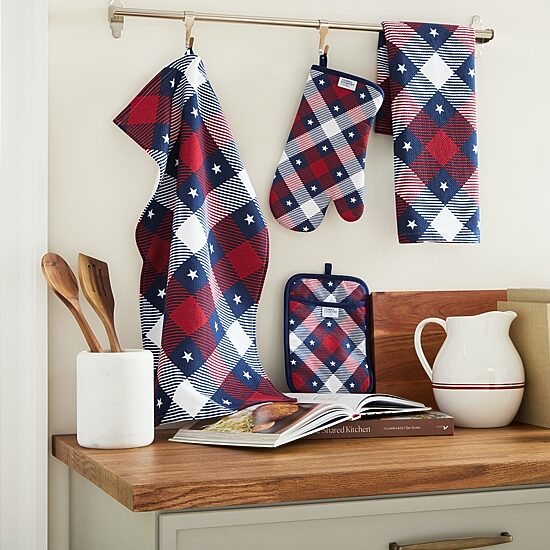 Town And Country Patriotic Plaid 4-pc. Kitchen Towel Set