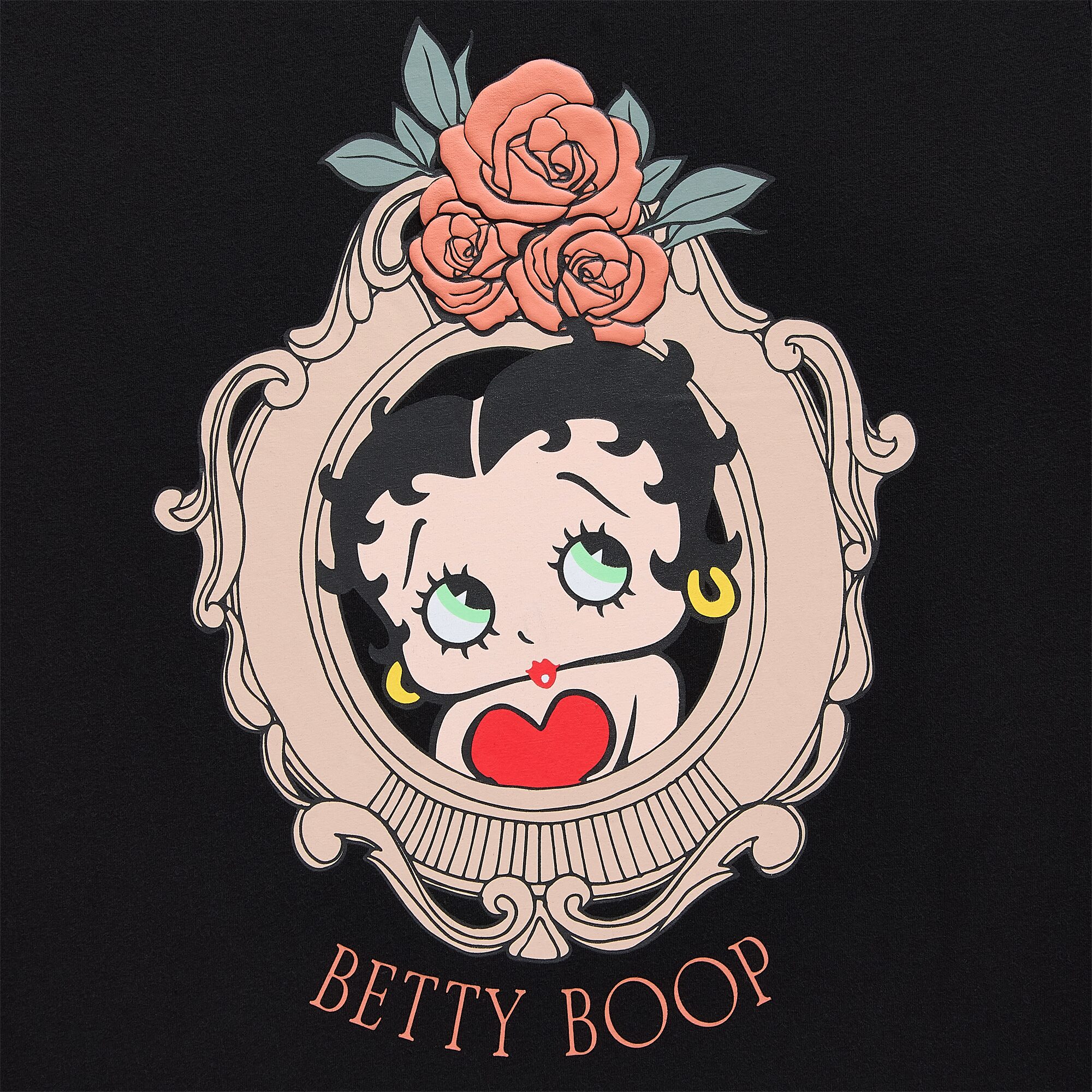 Womens Juniors Crew Neck Short Sleeve Loose Fit Betty Boop Graphic T-Shirt