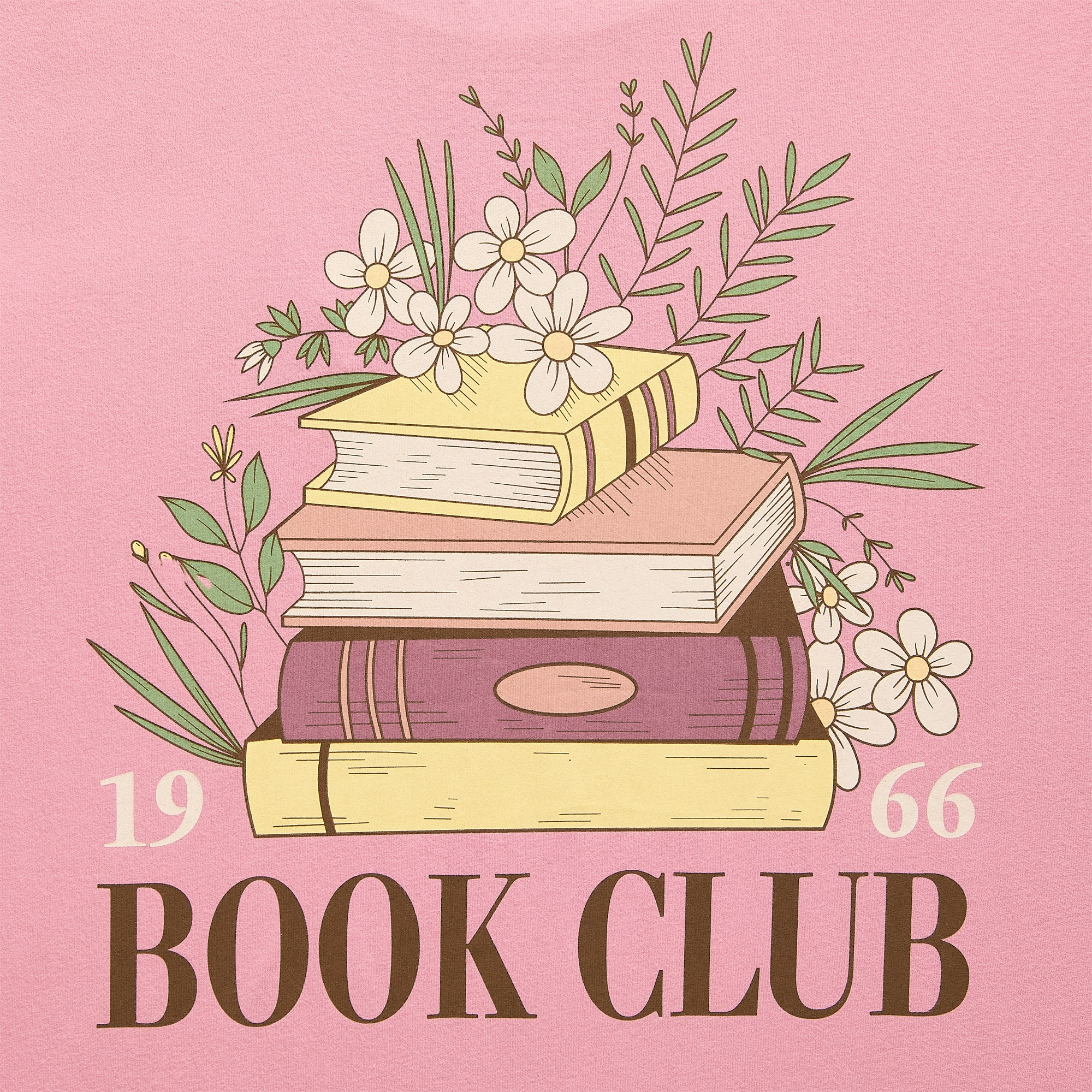 New World Book Club Oversized Tee Womens Juniors Crew Neck Short Sleeve Graphic T-Shirt