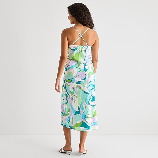 Emerald Sundae Womens Juniors Sleeveless Slip Dress