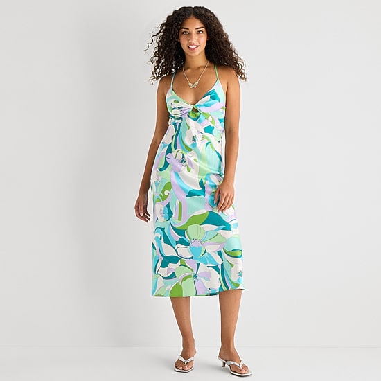 Emerald Sundae Womens Juniors Sleeveless Slip Dress