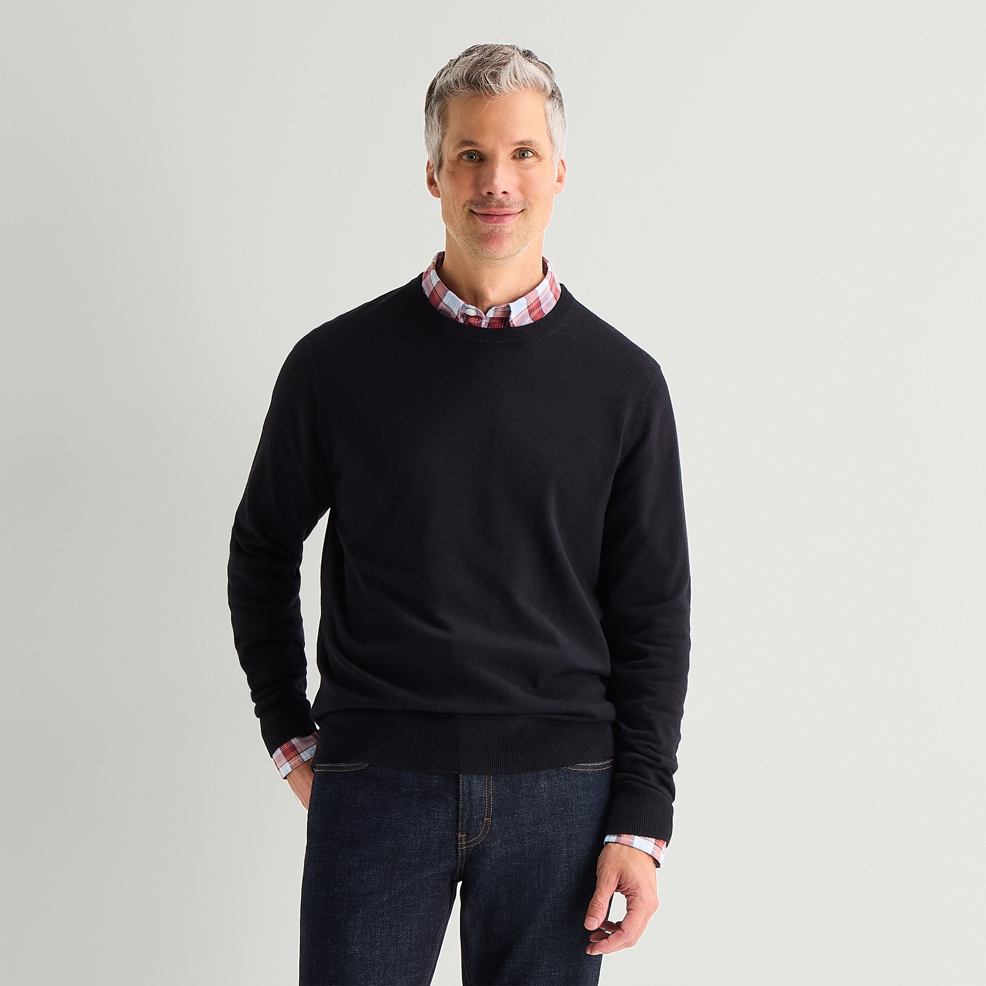 St. John's Bay Fine Gauge Mens Crew Neck Long Sleeve Pullover Sweater