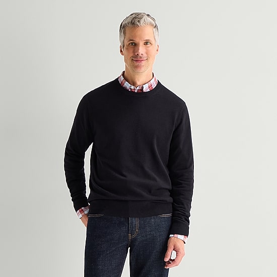 St. John's Bay Fine Gauge Mens Crew Neck Long Sleeve Pullover Sweater