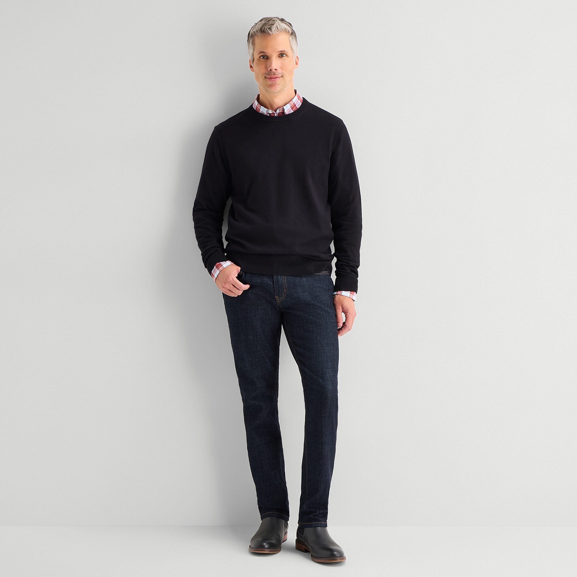 St. John's Bay Fine Gauge Mens Crew Neck Long Sleeve Pullover Sweater