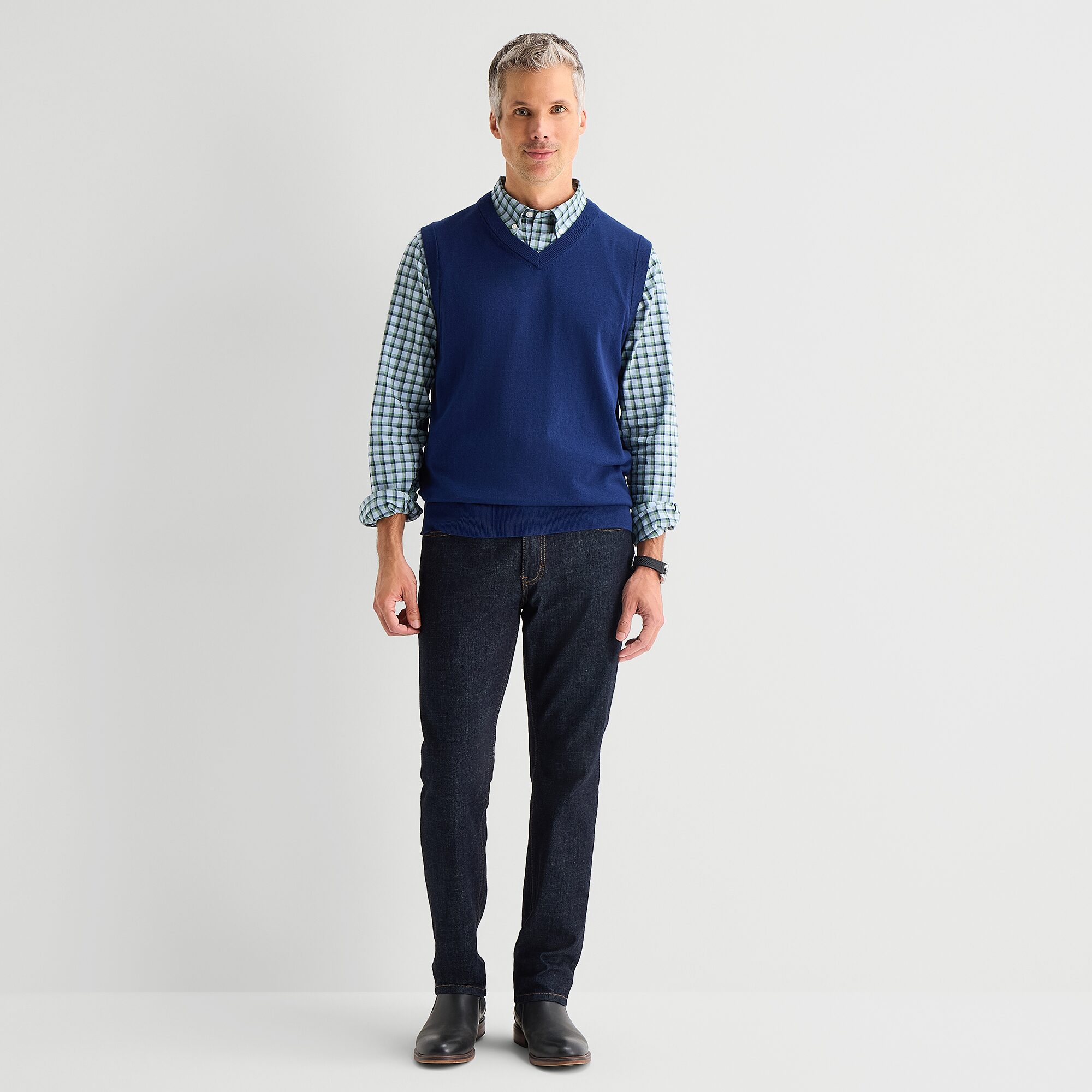 St. John's Bay Fine Gauge Mens V Neck Sweater Vest