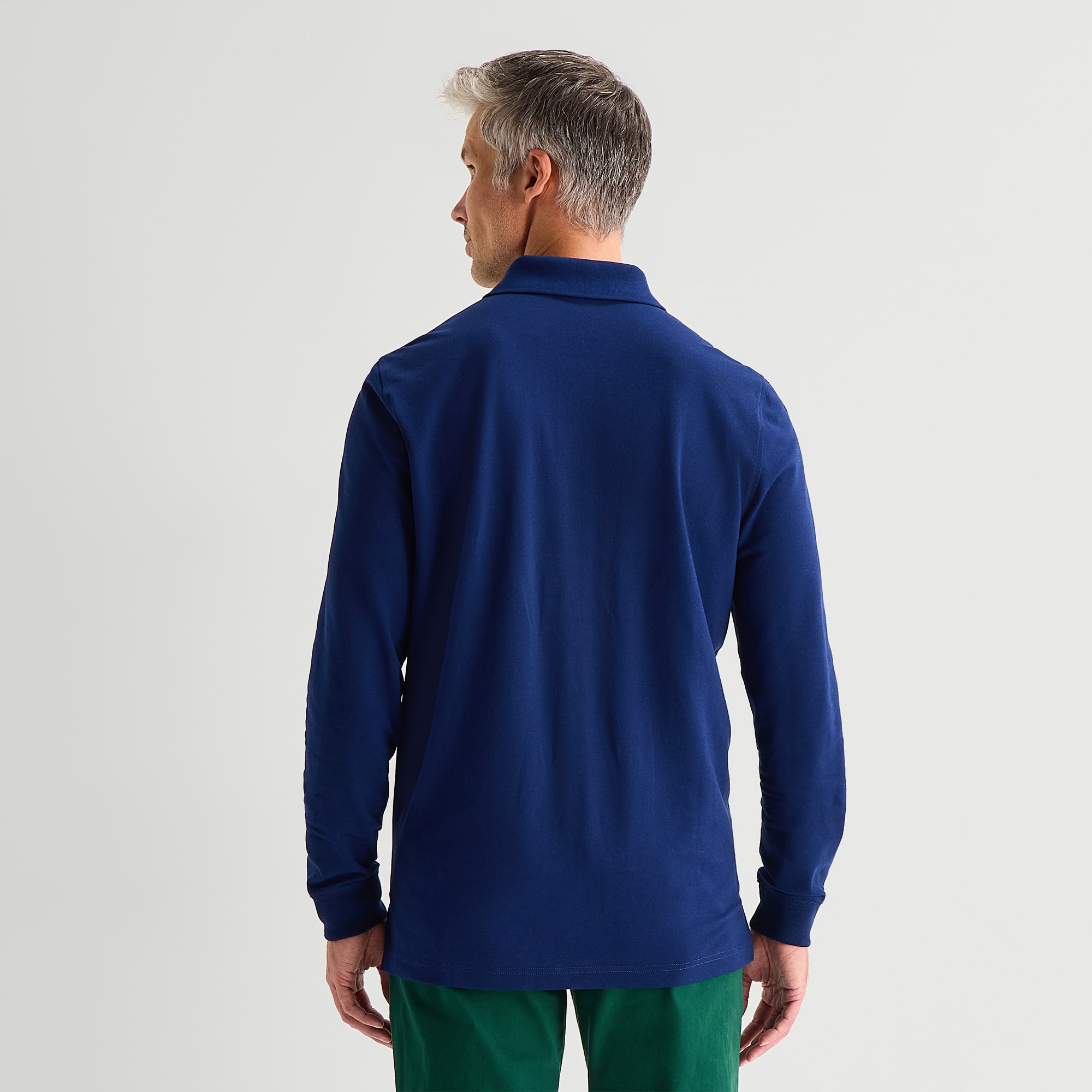 St. John's Bay Premium Stretch Mens Classic Fit Long Sleeve Polo Shirt