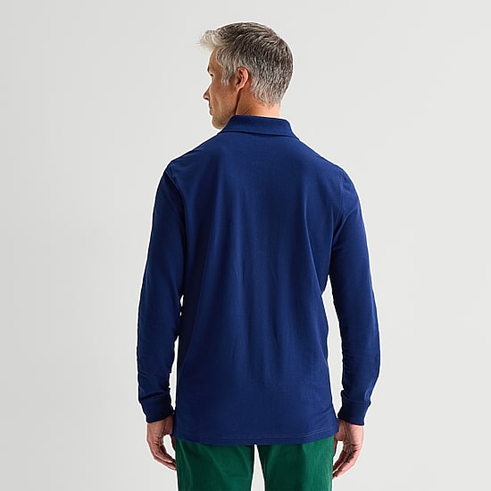 St. John's Bay Premium Stretch Mens Classic Fit Long Sleeve Polo Shirt