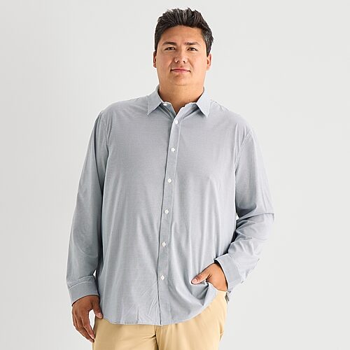 Stylus Mens Long Sleeve Regular Fit Big And Tall Button-down Shirt In White