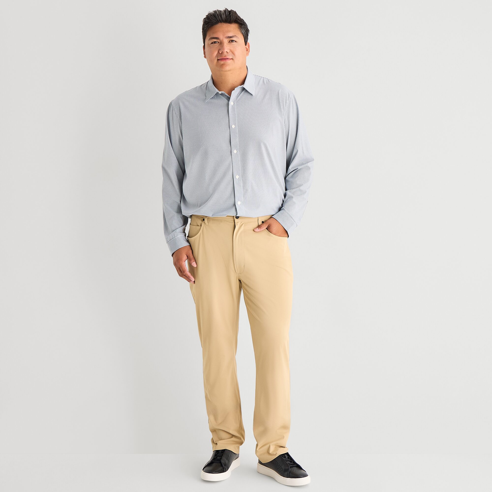 Stylus Mens Long Sleeve Regular Fit Big and Tall Button-Down Shirt