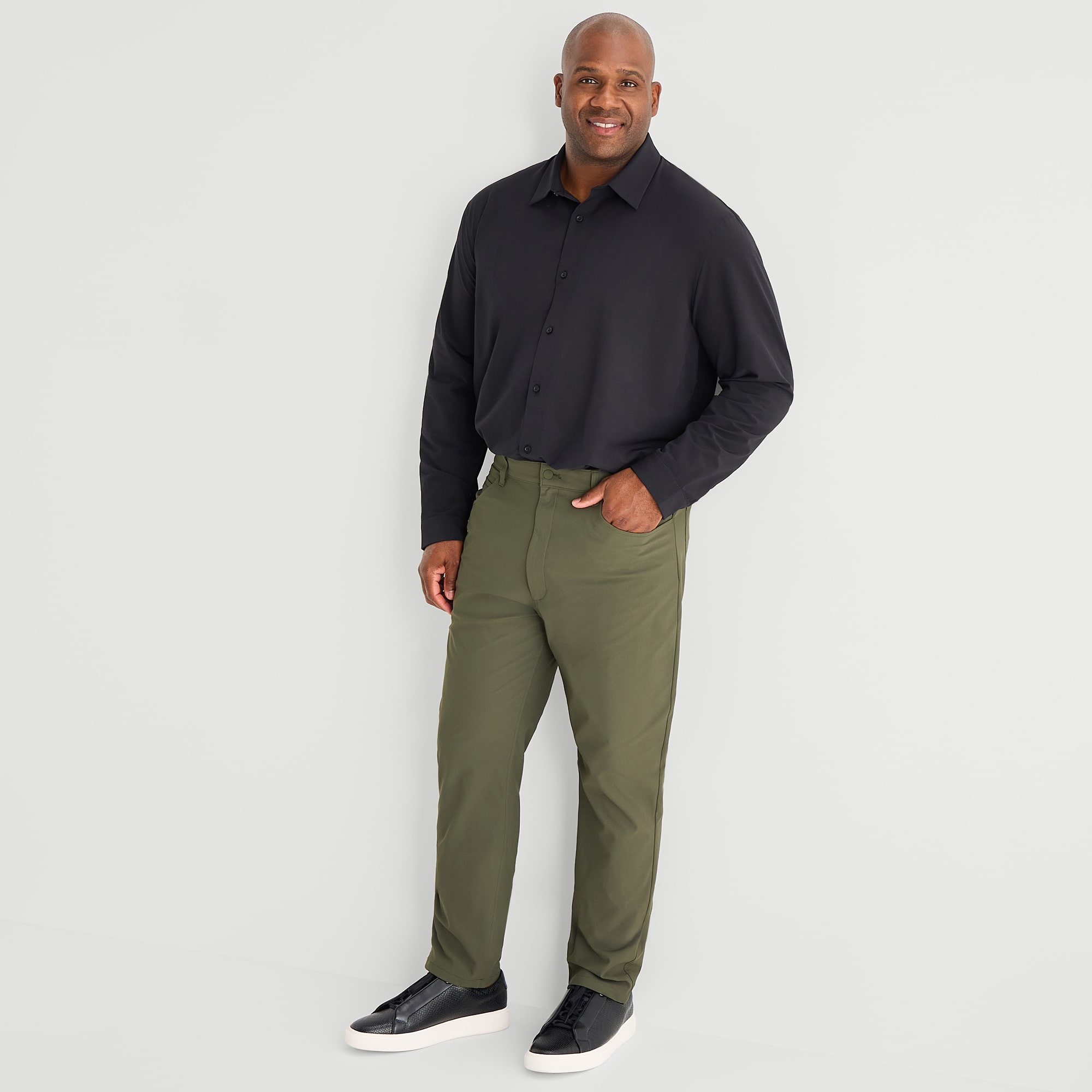 Stylus Mens Long Sleeve Regular Fit Big and Tall Button-Down Shirt