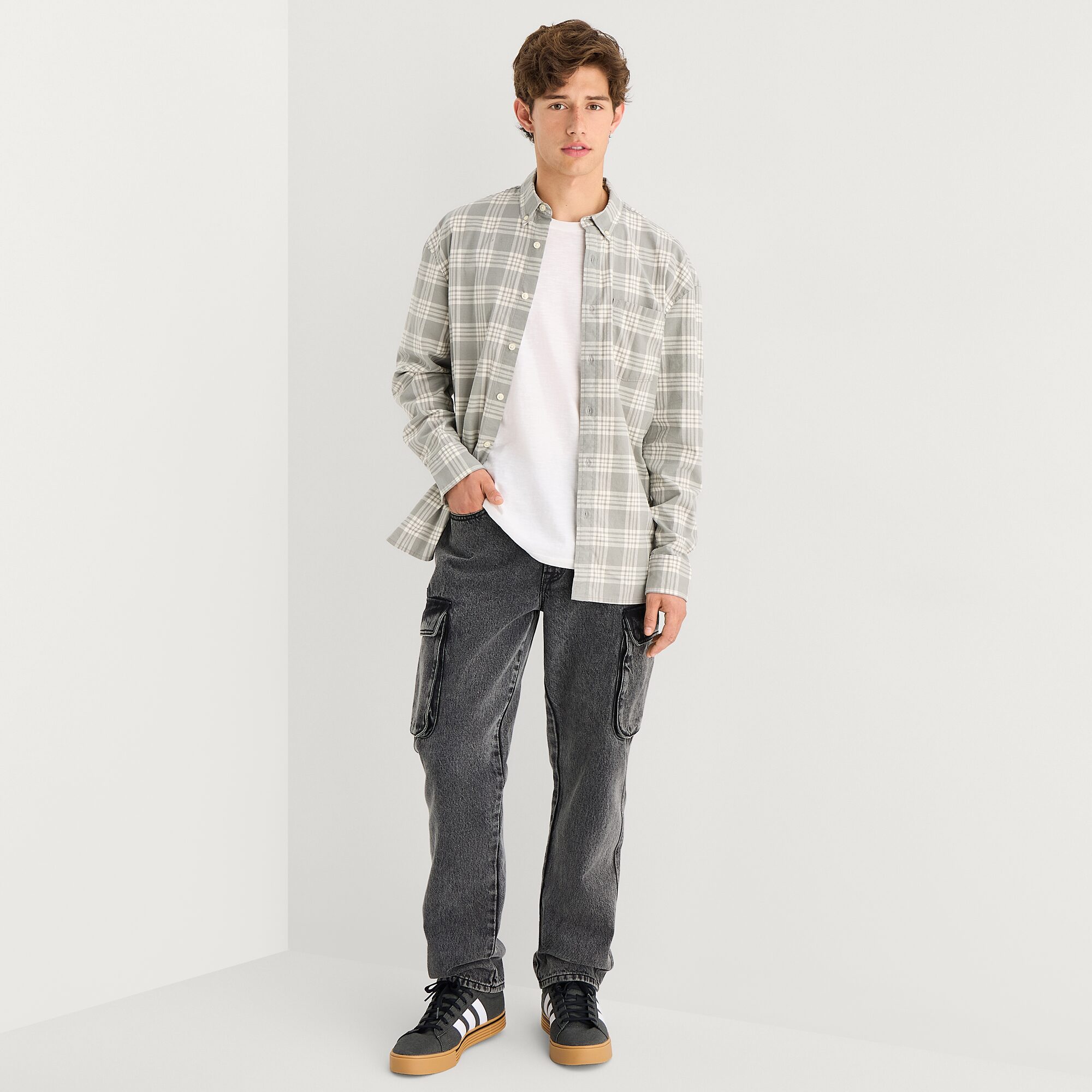 Arizona Mens Long Sleeve Oversized Button-Down Shirt