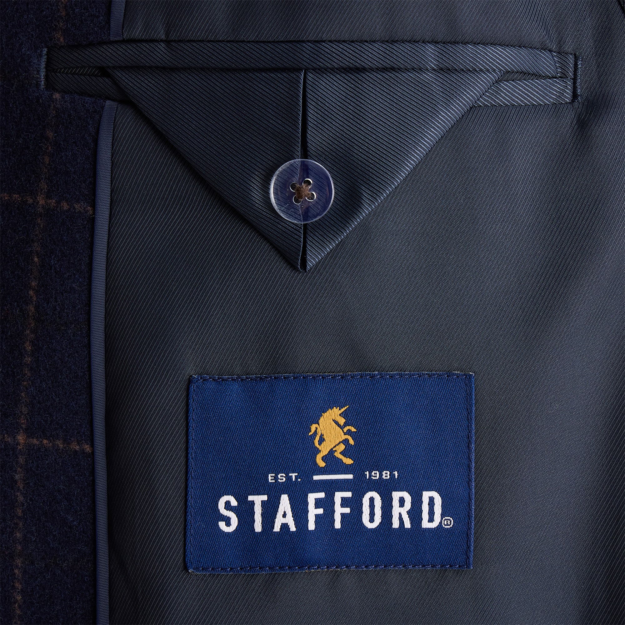 Stafford Window Plaid Mens Plaid Classic Fit Sport Coat