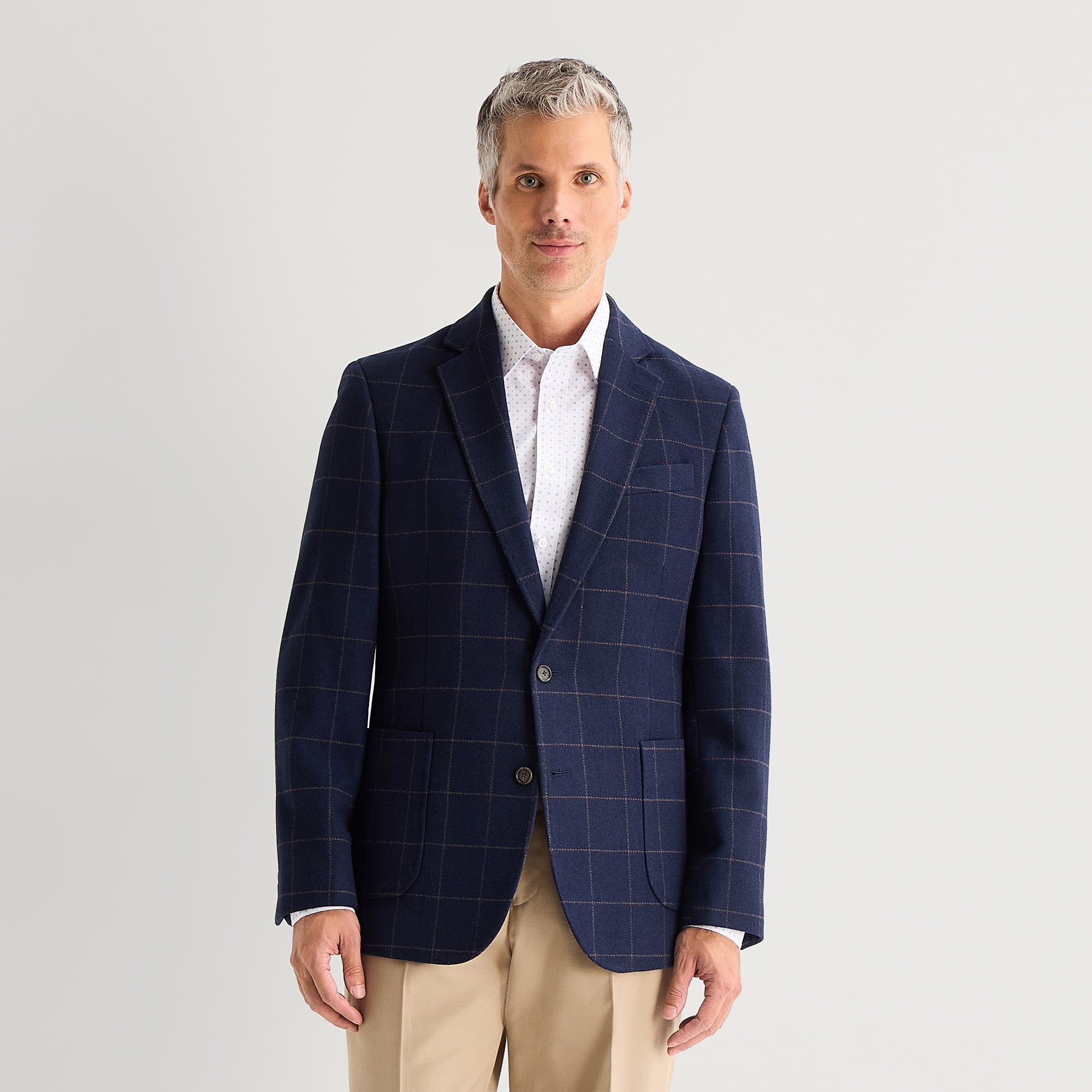 Stafford Window Plaid Mens Plaid Classic Fit Sport Coat